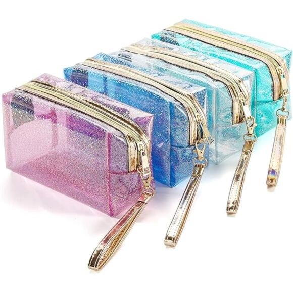 Clear Makeup Bag Waterproof Cosmetic Bag Zippered Toiletry Bag Portable Set - Picture 8 of 8